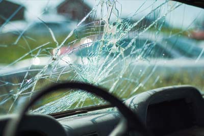 Broken windshield - auto glass replacement in Winters